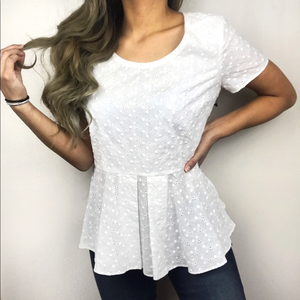 Ivanka Trump | Short Sleeve Peplum Top